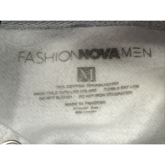 Fashion Nova Mens Pullover Hoodie Men HOOD RICH Lane Seven Gray Size Medium - Picture 2 of 15